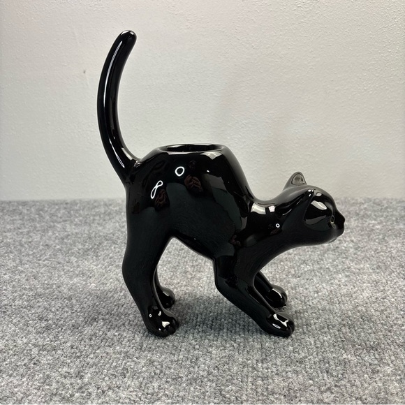 Partylite Black Cat Halloween Tealight Votive Candle Holder Arched Back P9415 - Picture 6 of 16